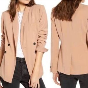 Something Navy Drapey Double Breasted Blazer